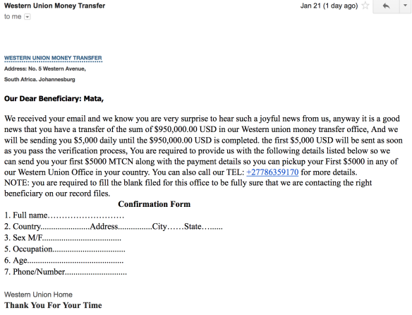 2. Western Union Win