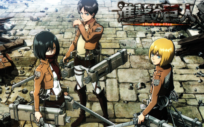 Mikasa, Eren and Armin